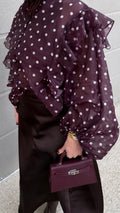 Chemisier à pois Bordeaux